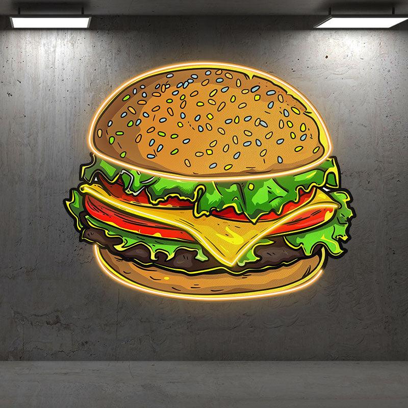 Golden Burger Lights - Vegetable & LED neon sign product image