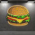 Golden Burger Lights - Vegetable & LED neon sign product image