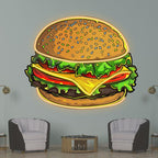 Golden Burger Lights - Vegetable & LED neon sign product image