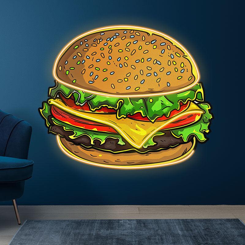 Golden Burger Lights - Vegetable & LED neon sign product image