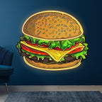 Golden Burger Lights - Vegetable & LED neon sign product image