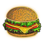 Golden Burger Lights - Vegetable & LED neon sign product image