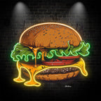 Golden Burger Lights - Juicy LED neon sign by NeonCS