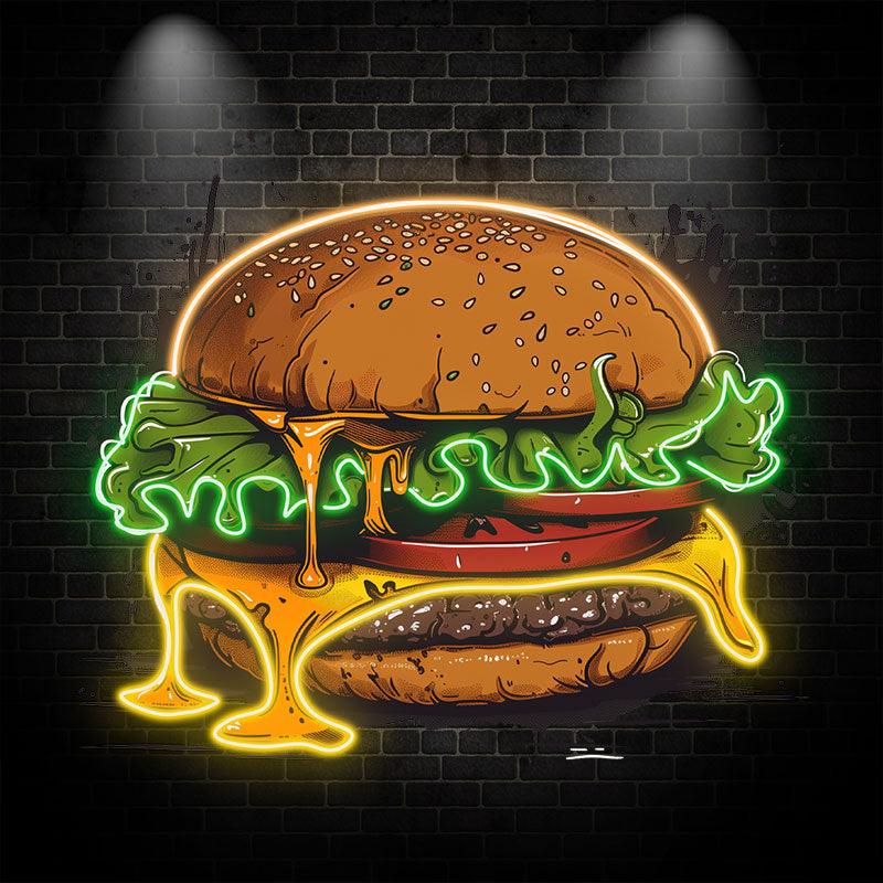 Golden Burger Lights - Juicy LED neon sign by NeonCS