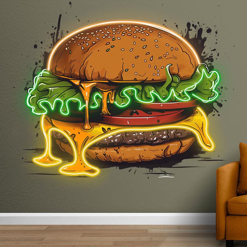 Golden Burger Lights - Juicy LED neon sign product image