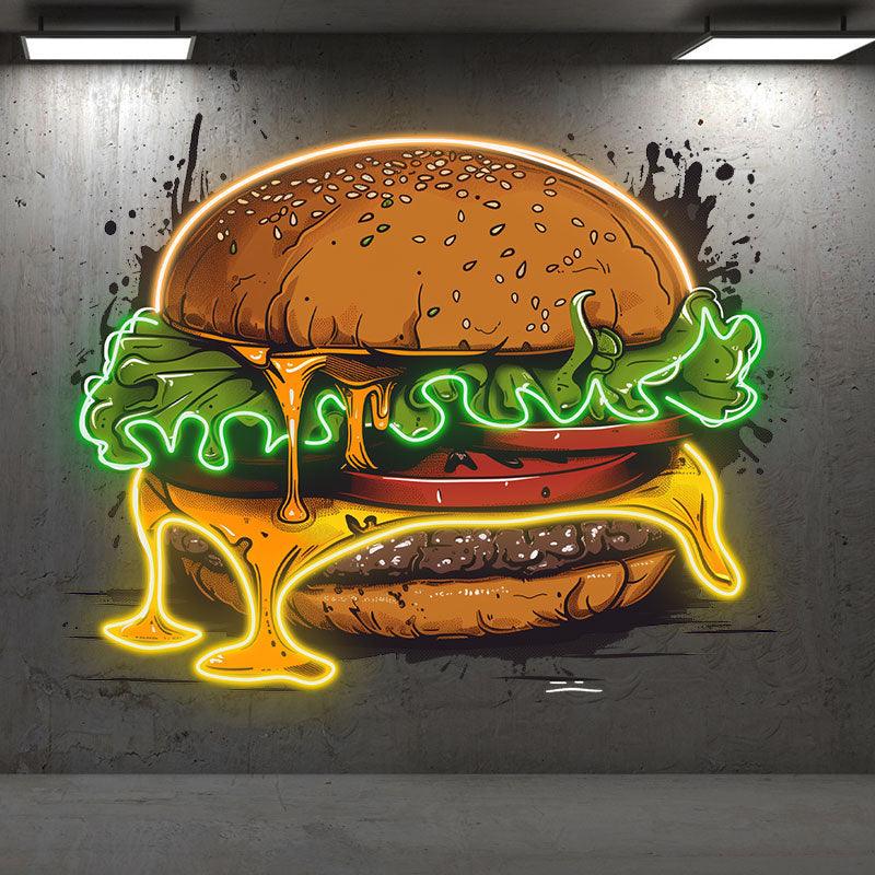 Golden Burger Lights - Juicy LED neon sign product image