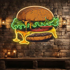 Golden Burger Lights - Juicy LED neon sign product image