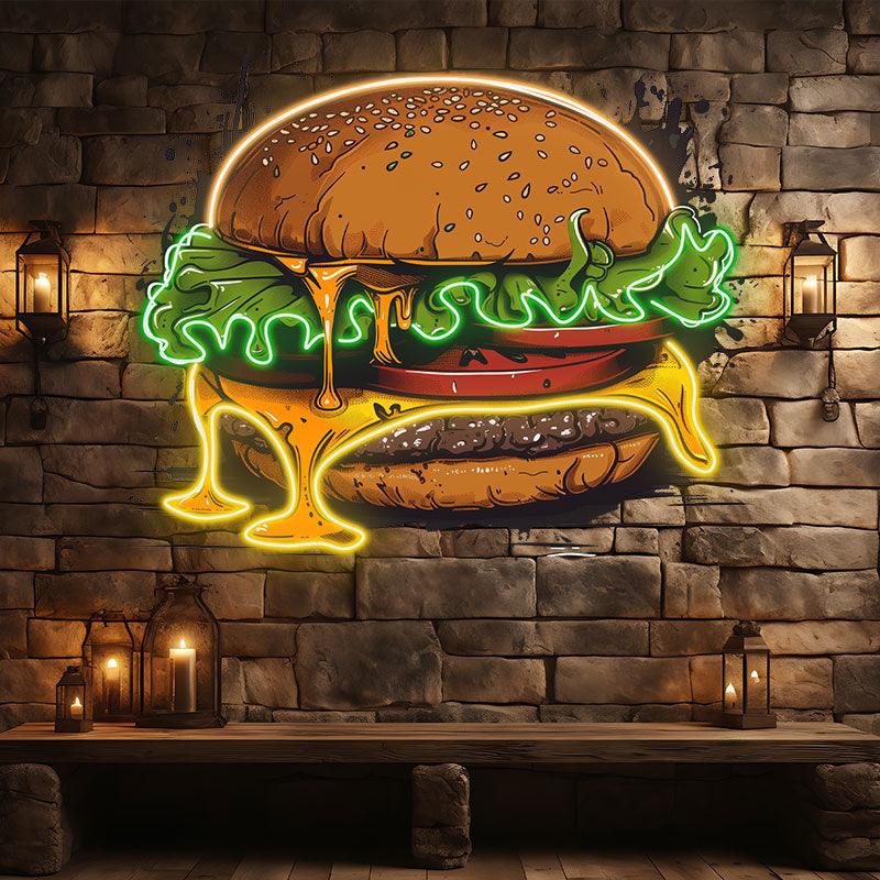 Golden Burger Lights - Juicy LED neon sign product image