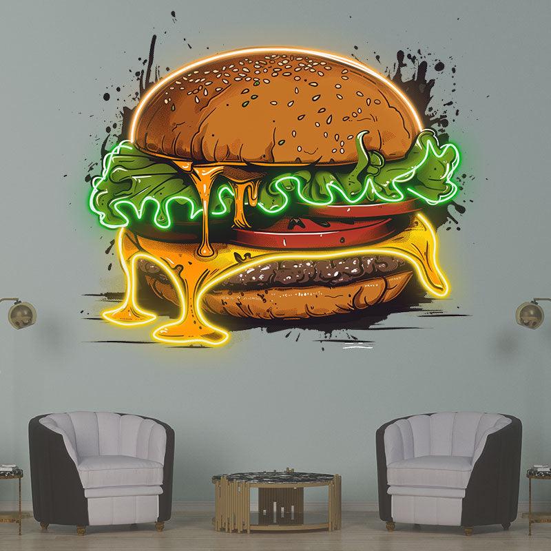 Golden Burger Lights - Juicy LED neon sign product image