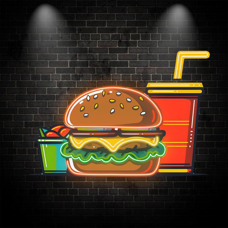 Burger & Coke Set - Creative Catering LED neon sign by NeonCS
