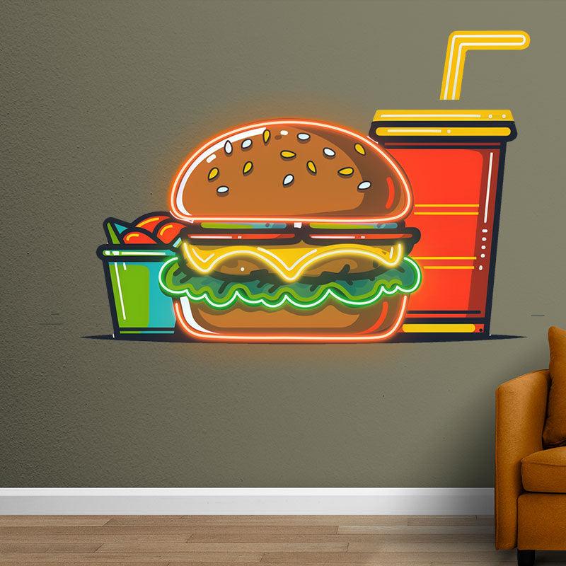 Burger & Coke Set - Creative Catering LED neon sign product image