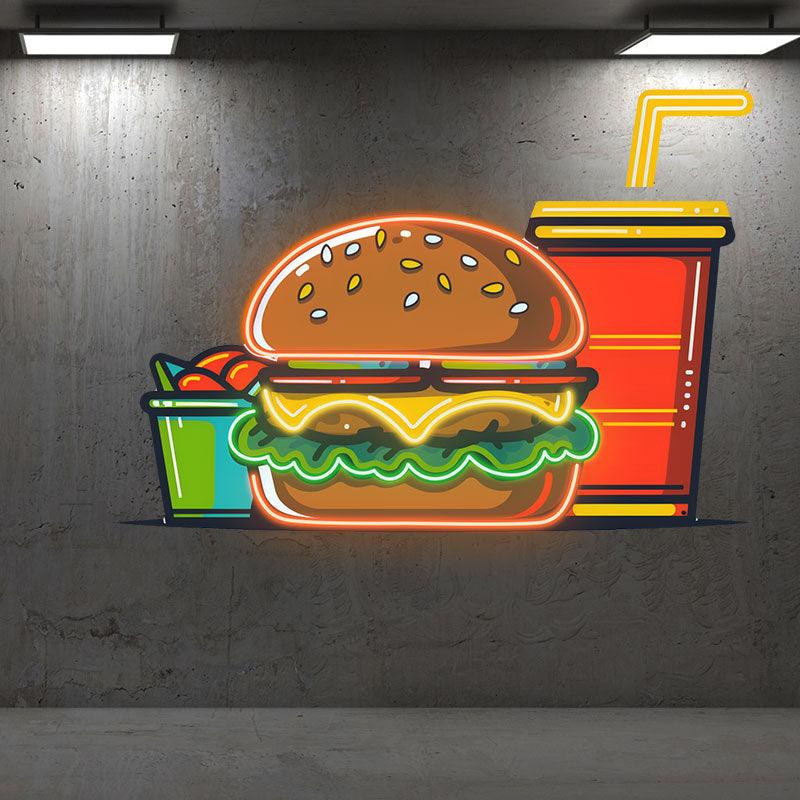 Burger & Coke Set - Creative Catering LED neon sign product image