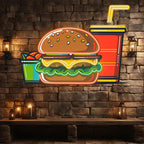 Burger & Coke Set - Creative Catering LED neon sign product image