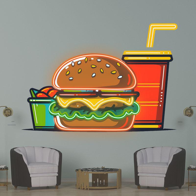 Burger & Coke Set - Creative Catering LED neon sign product image