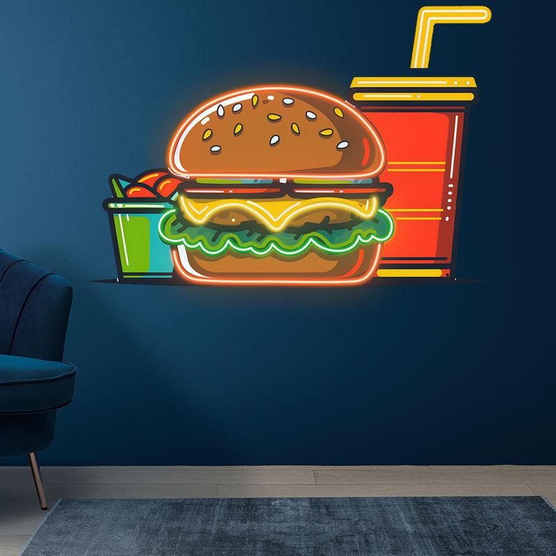 Burger & Coke Set - Creative Catering LED neon sign product image