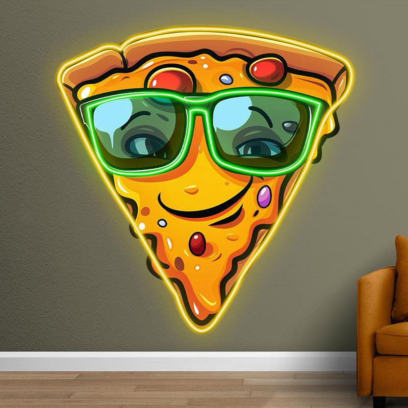 Smile Pizza Lights - Wear Green LED neon sign product image