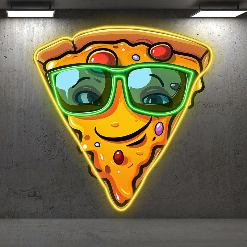 Smile Pizza Lights - Wear Green LED neon sign product image