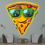 Smile Pizza Lights - Wear Green LED neon sign product image