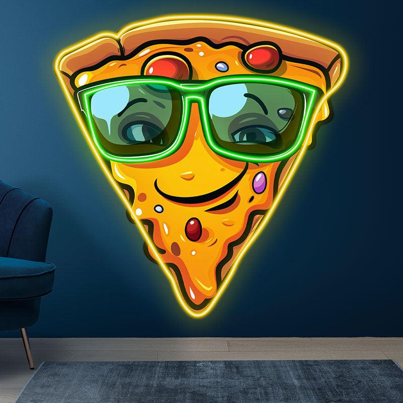 Smile Pizza Lights - Wear Green LED neon sign product image