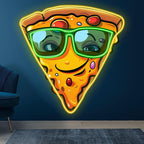 Smile Pizza Lights - Wear Green LED neon sign product image