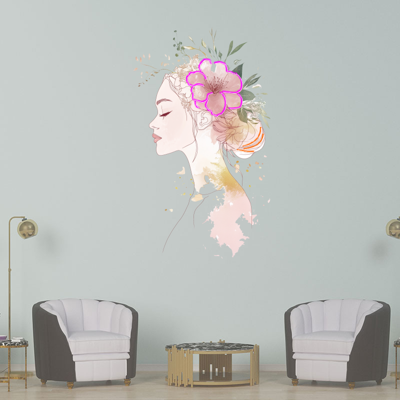 Beautiful Girl Custom Art Painting LED neon sign by NeonCS