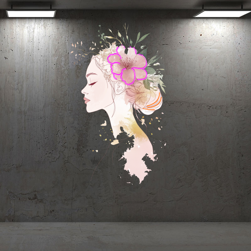 Beautiful Girl Custom Art Painting LED neon sign product image