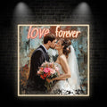 Square Photo Frame Bride & Groom LED neon sign by NeonCS