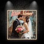 Square Photo Frame Bride & Groom LED neon sign by NeonCS