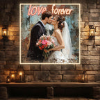 Square Photo Frame Bride & Groom LED neon sign product image