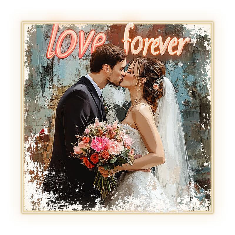 Square Photo Frame Bride & Groom LED neon sign product image
