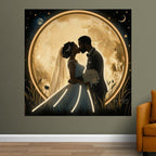 Square Wedding Bride and Groom Kissing LED neon sign product image