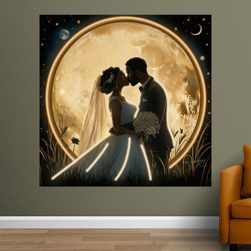 Square Wedding Bride and Groom Kissing LED neon sign product image