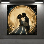 Square Wedding Bride and Groom Kissing LED neon sign product image