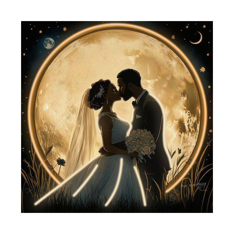 Square Wedding Bride and Groom Kissing LED neon sign product image