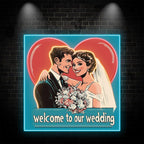 Square Wedding Bride and Groom Happy LED neon sign by NeonCS