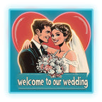 Square Wedding Bride and Groom Happy LED neon sign product image