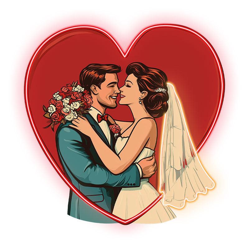 Red Big Love Background Bride and LED neon sign product image