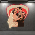 Bride and Groom Happy Embrace Happy LED neon sign product image