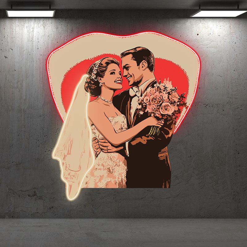 Bride and Groom Happy Embrace Happy LED neon sign product image