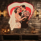 Bride and Groom Happy Embrace Happy LED neon sign product image