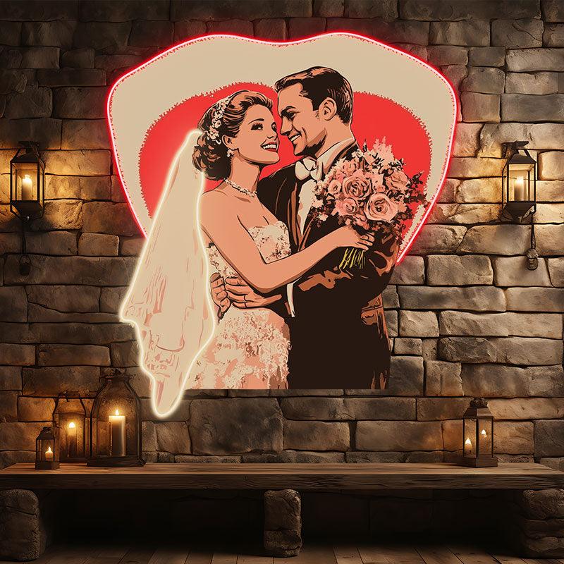 Bride and Groom Happy Embrace Happy LED neon sign product image