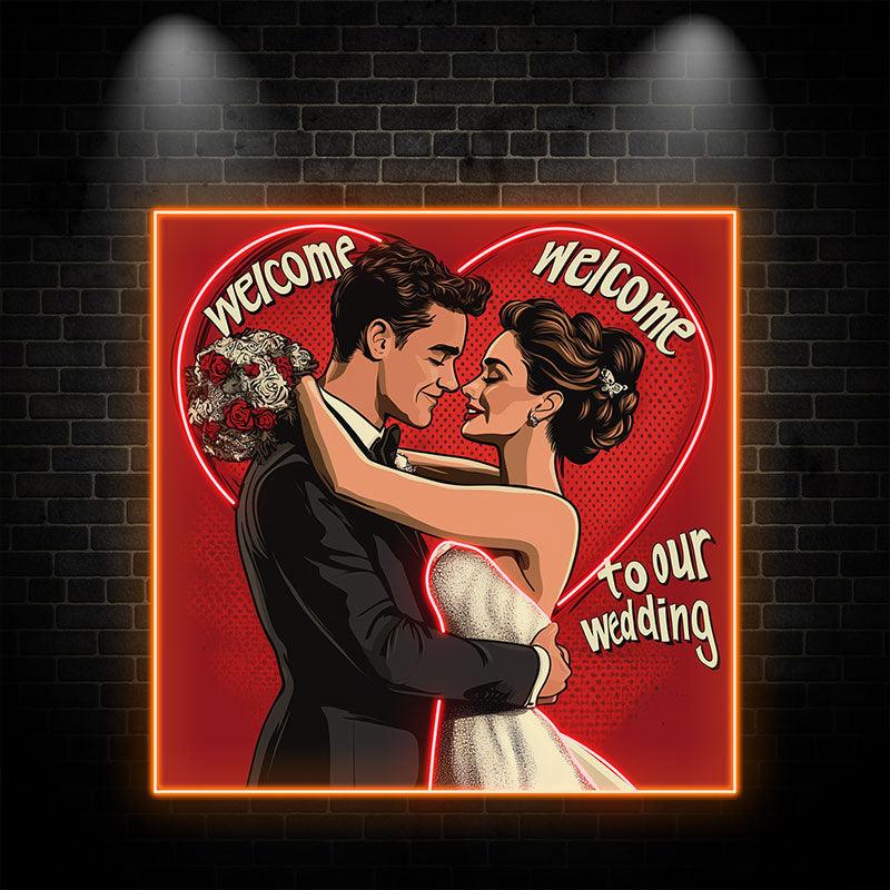 Square Photo Frame Bride and Groom LED neon sign by NeonCS