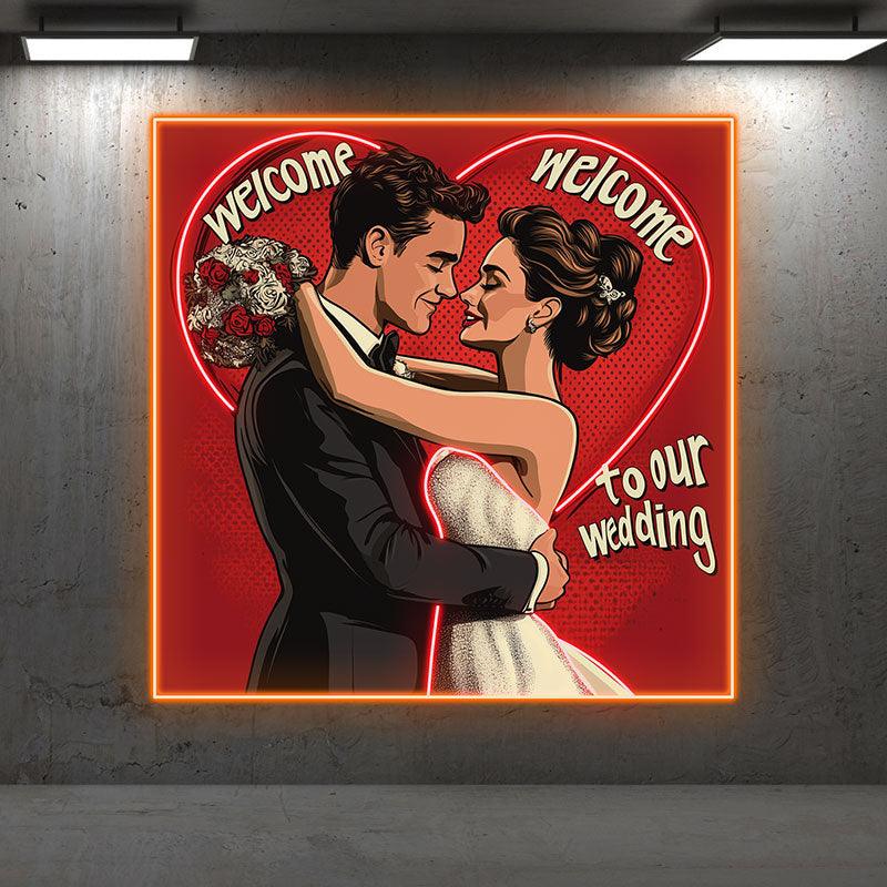 Square Photo Frame Bride and Groom LED neon sign product image
