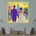 Square Photo Frame Bride and Groom LED neon sign product image