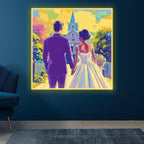 Square Photo Frame Bride and Groom LED neon sign product image