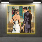 Square Photo Frame Bride and Groom LED neon sign product image