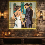 Square Photo Frame Bride and Groom LED neon sign product image