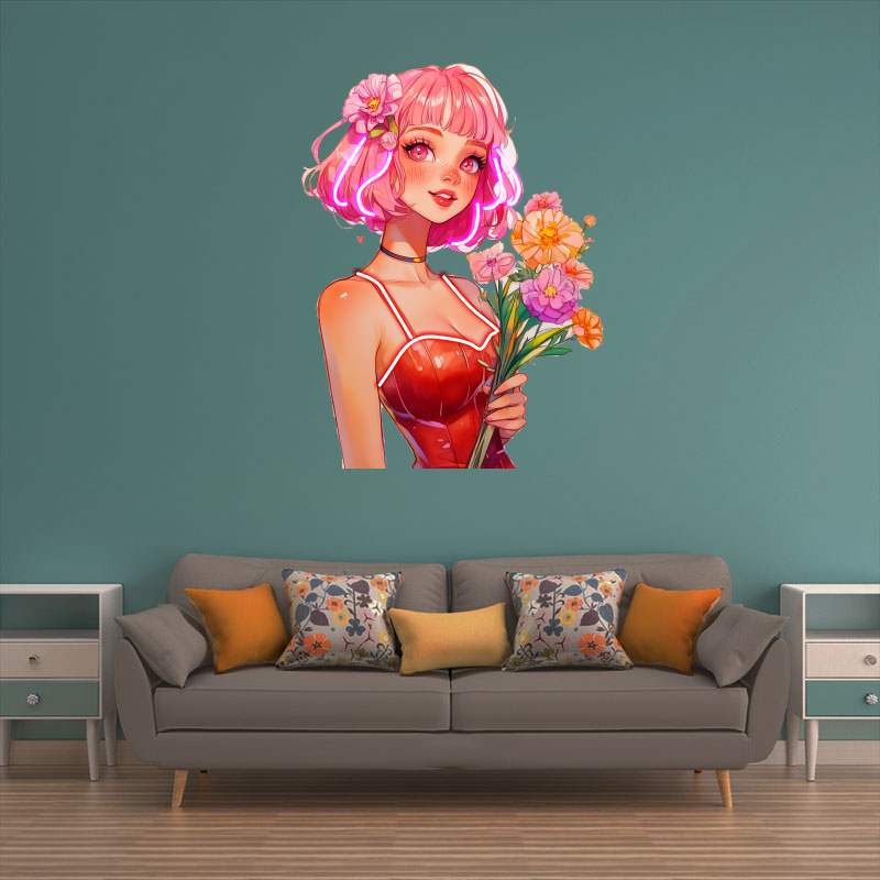 Art Painting Girls Japanese Anime LED neon sign product image
