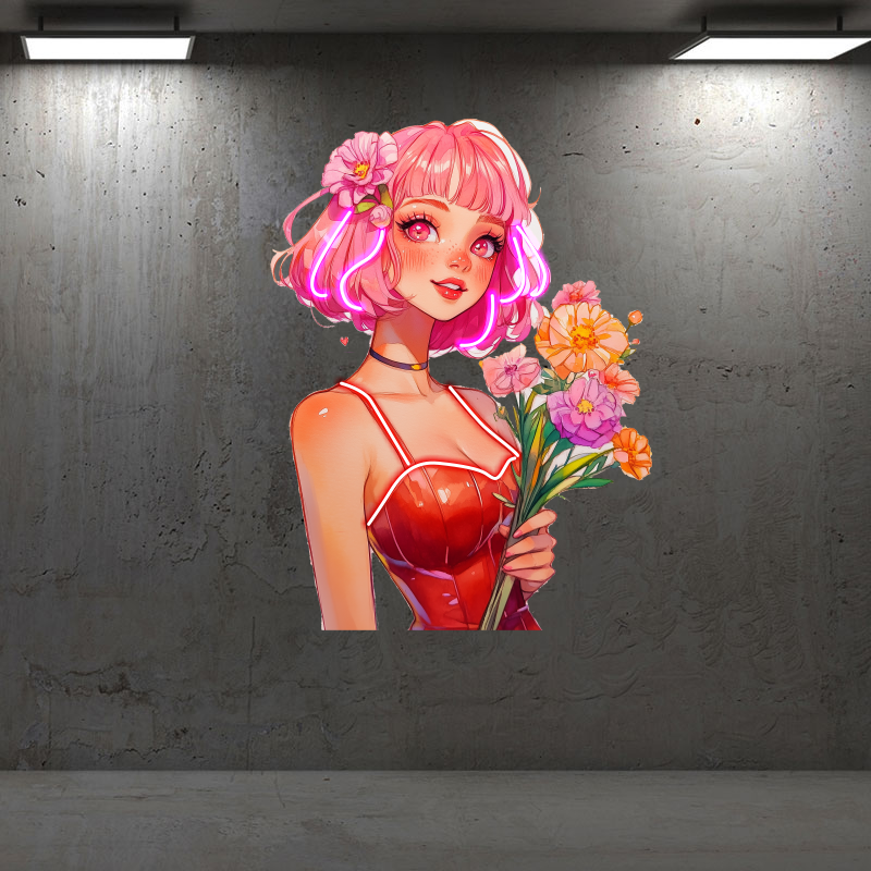 Art Painting Girls Japanese Anime LED neon sign by NeonCS