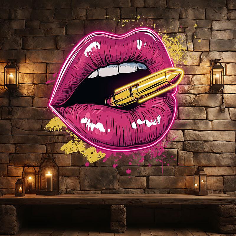 Red Lips Lights - Contains Bullet LED neon sign product image